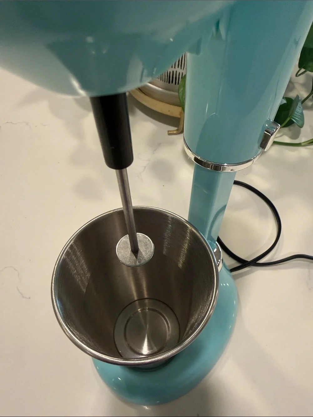 Brentwood Aqua Electric Milkshake Maker - Retro Countertop Mixer